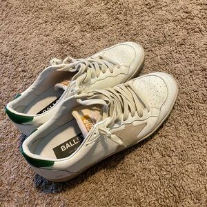 GGDB Golden Goose Ballstar White and Green Unisex Sneakers EU40